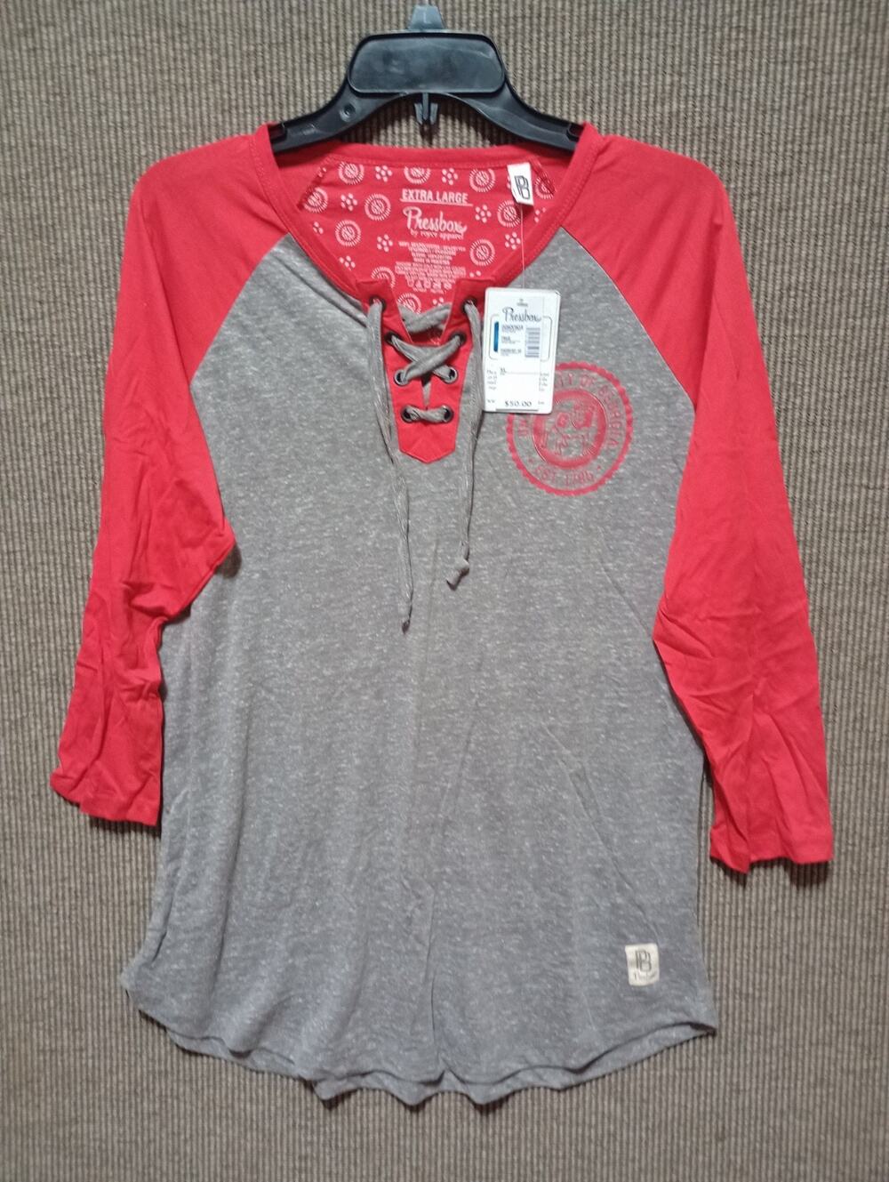 Pressbox University Of Georgia 3/4 Sleeve T Shirt Size XL NWT $50